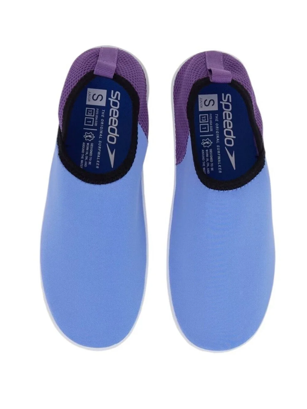 NWT Speedo Kids Beach Bootie Junior Blue Purple Swim Shoes